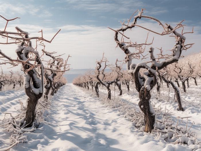 L'hiver est parfois très froid au Mont Ventoux, ce qui impacte les vignes